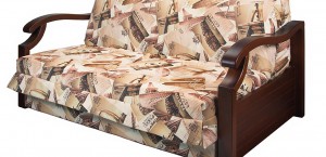 диван  с деревянными подлокотниками Фея 7