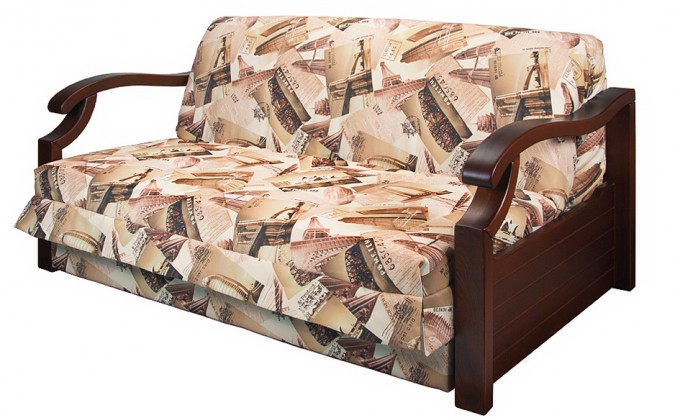 диван  с деревянными подлокотниками Фея 7